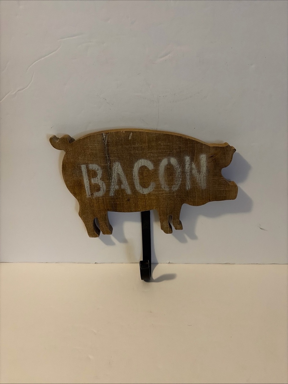Farmhouse Wood Wall Décor Hook Pig Bacon Hobby Lobby Vintage Kitchen